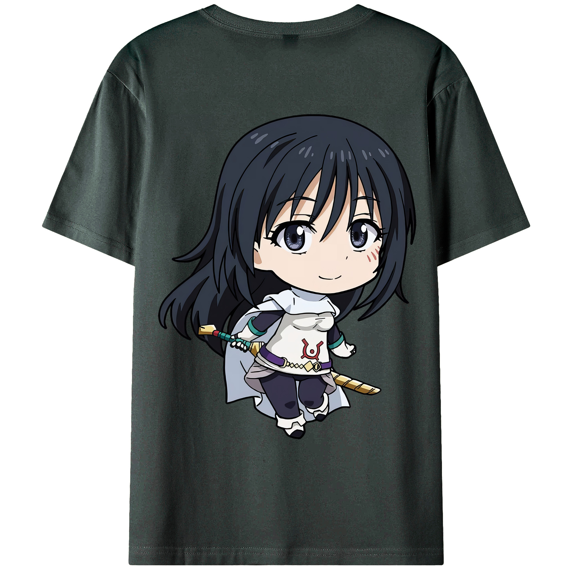 （画像用） 転スラ Regarding Reincarnated to Slime 綿100％ メンズ半袖Tシャツ（バックプリント） 通気性